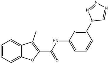 3-methyl-N-[3-(1H-tetrazol-1-yl)phenyl]-1-benzofuran-2-carboxamide Structure