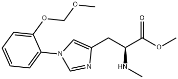 methyl 2-(S)-(methylamino)-3-{1-[2-(methoxymethoxy)phenyl]-imidazol-4-yl}-propanoate 化学構造式