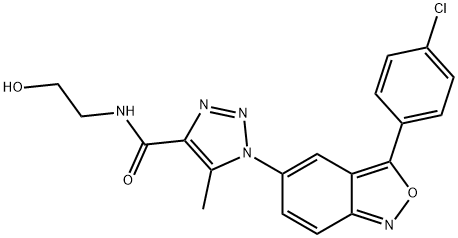 1-[3-(4-chlorophenyl)-2,1-benzoxazol-5-yl]-N-(2-hydroxyethyl)-5-methyl-1H-1,2,3-triazole-4-carboxamide 结构式