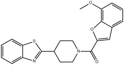 [4-(1,3-benzothiazol-2-yl)piperidin-1-yl](7-methoxy-1-benzofuran-2-yl)methanone Structure