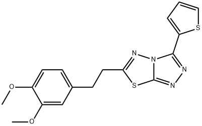 6-[2-(3,4-dimethoxyphenyl)ethyl]-3-(2-thienyl)[1,2,4]triazolo[3,4-b][1,3,4]thiadiazole Struktur