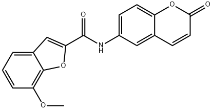 7-methoxy-N-(2-oxo-2H-chromen-6-yl)-1-benzofuran-2-carboxamide 结构式