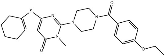 2-{4-[(4-ethoxyphenyl)carbonyl]piperazin-1-yl}-3-methyl-5,6,7,8-tetrahydro[1]benzothieno[2,3-d]pyrimidin-4(3H)-one Structure
