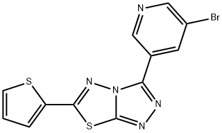 3-(5-bromopyridin-3-yl)-6-(thiophen-2-yl)[1,2,4]triazolo[3,4-b][1,3,4]thiadiazole,951973-69-6,结构式