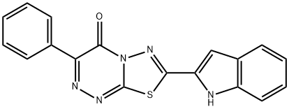 7-(1H-indol-2-yl)-3-phenyl-4H-[1,3,4]thiadiazolo[2,3-c][1,2,4]triazin-4-one 化学構造式