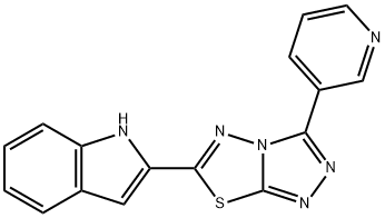 2-[3-(pyridin-3-yl)[1,2,4]triazolo[3,4-b][1,3,4]thiadiazol-6-yl]-1H-indole 化学構造式