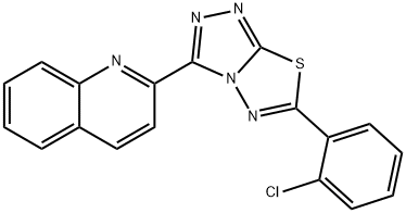 2-[6-(2-chlorophenyl)[1,2,4]triazolo[3,4-b][1,3,4]thiadiazol-3-yl]quinoline Struktur