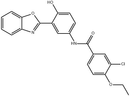 N-[3-(1,3-benzoxazol-2-yl)-4-hydroxyphenyl]-3-chloro-4-ethoxybenzamide,951991-37-0,结构式