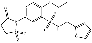 5-(1,1-dioxido-3-oxo-1,2-thiazolidin-2-yl)-2-ethoxy-N-(furan-2-ylmethyl)benzenesulfonamide Structure