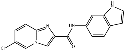 6-chloro-N-1H-indol-6-yl-Imidazo[1,2-a]pyridine-2-carboxamide 化学構造式