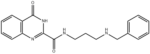 N-[3-(benzylamino)propyl]-4-oxo-3,4-dihydroquinazoline-2-carboxamide 结构式