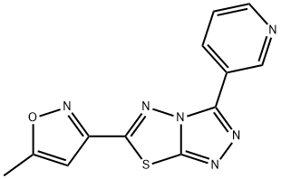 6-(5-methyl-3-isoxazolyl)-3-(3-pyridinyl)[1,2,4]triazolo[3,4-b][1,3,4]thiadiazole 化学構造式