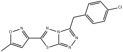 3-(4-chlorobenzyl)-6-(5-methyl-3-isoxazolyl)[1,2,4]triazolo[3,4-b][1,3,4]thiadiazole Struktur