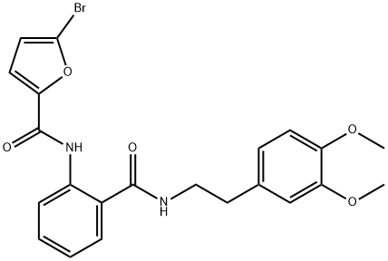 5-bromo-N-[2-({[2-(3,4-dimethoxyphenyl)ethyl]amino}carbonyl)phenyl]-2-furamide 结构式