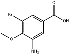 3-amino-5-bromo-4-methoxybenzoic acid 化学構造式