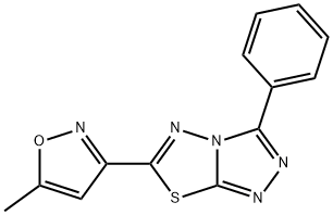 6-(5-methyl-1,2-oxazol-3-yl)-3-phenyl[1,2,4]triazolo[3,4-b][1,3,4]thiadiazole Struktur