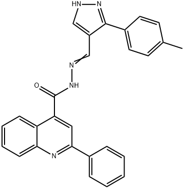 (Z)-2-phenyl-N'-((3-(p-tolyl)-1H-pyrazol-4-yl)methylene)quinoline-4-carbohydrazide Structure