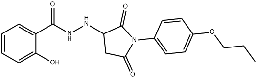 N'-[2,5-dioxo-1-(4-propoxyphenyl)pyrrolidin-3-yl]-2-hydroxybenzohydrazide Struktur