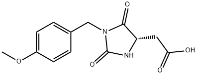 (S)-2-(1-(4-methoxybenzyl)-2,5-dioxoimidazolidin-4-yl)acetic acid Struktur