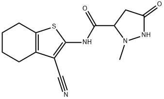 N-(3-cyano-4,5,6,7-tetrahydro-1-benzothiophen-2-yl)-2-methyl-5-oxopyrazolidine-3-carboxamide Structure