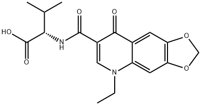 (2S)-2-[(5-ethyl-8-oxo-[1,3]dioxolo[4,5-g]quinoline-7-carbonyl)amino]-3-methyl-butanoic acid Structure