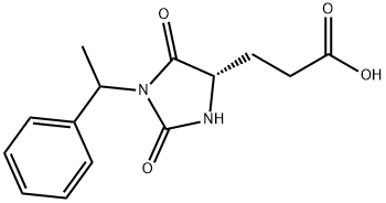 3-[(4S)-2,5-dioxo-1-(1-phenylethyl)imidazolidin-4-yl]propanoic acid Struktur