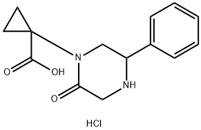 1-(2-oxo-5-phenylpiperazin-1-yl)cyclopropanecarboxylic acid hydrochloride 结构式