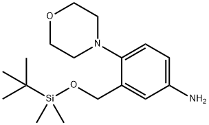 3-((tert-butyldimethylsilyloxy)methyl)-4-morpholinoaniline 化学構造式