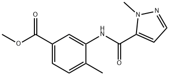 methyl 4-methyl-3-(1-methyl-1H-pyrazole-5-carboxamido)benzoate,957479-85-5,结构式