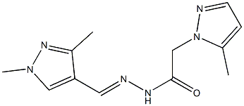 N'-[(E)-(1,3-dimethyl-1H-pyrazol-4-yl)methylidene]-2-(5-methyl-1H-pyrazol-1-yl)acetohydrazide 化学構造式