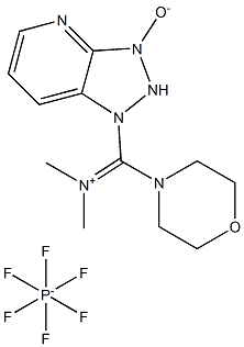 N-methyl-N-[4-morpholinyl(3-oxido-1H-1,2,3-triazolo[4,5-b]pyridin-1-yl)methylene]methanaminium, hexafluorophosphate 化学構造式