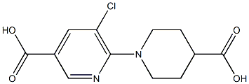 3-Pyridinecarboxylic acid, 6-(4-carboxy-1-piperidinyl)-5-chloro- 结构式