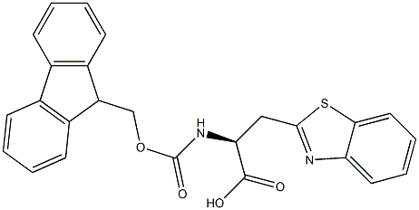 (alphaS)-alpha-[[(9H-Fluoren-9-ylmethoxy)carbonyl]amino]-2-benzothiazolepropanoic acid 化学構造式