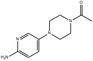 1-[4-(6-氨基吡啶-3-基)哌嗪-1-基]丙酮 结构式