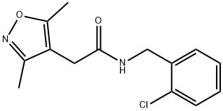 N-(2-chlorobenzyl)-2-(3,5-dimethylisoxazol-4-yl)acetamide 化学構造式