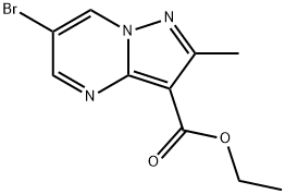 ETHYL 6-BROMO-2-METHYLPYRAZOLO[1,5-A]PYRIMIDINE-3-CARBOXYLATE,96319-36-7,结构式