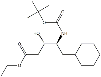 (3S,4S)-乙基 4-((叔-丁氧羰基)氨基)-5-环己基-3-羟基戊酯,98105-43-2,结构式