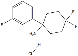 4,4-Difluoro-1-(3-fluorophenyl)cyclohexanamine hydrochloride,,结构式