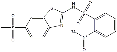 N-(6-(methylsulfonyl)benzo[d]thiazol-2-yl)-2-nitrobenzenesulfonamide,,结构式