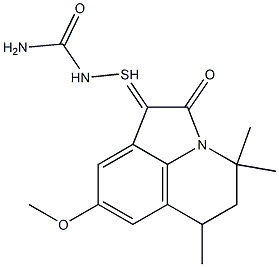 (1E)-8-methoxy-4,4,6-trimethyl-5,6-dihydro-4H-pyrrolo[3,2,1-ij]quinoline-1,2-dione 1-thiosemicarbazone Structure