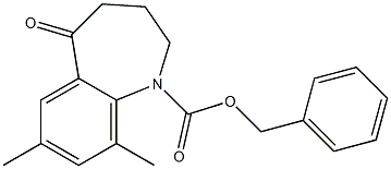 7,9-Dimethyl-5-oxo-2,3,4,5-tetrahydro-benzo[b]azepine-1-carboxylic acid benzyl ester Structure