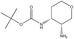 TERT-BUTYL ((3R,4R)-3-AMINOTETRAHYDRO-2H-PYRAN-4-YL)CARBAMATE 化学構造式