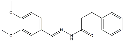 N'-(3,4-dimethoxybenzylidene)-3-phenylpropanohydrazide 化学構造式