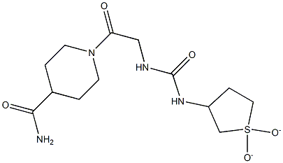 1-(2-(3-(1,1-dioxidotetrahydrothiophen-3-yl)ureido)acetyl)piperidine-4-carboxamide 结构式