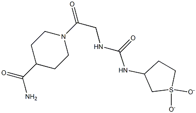 1-(2-(3-(1,1-dioxidotetrahydrothiophen-3-yl)ureido)acetyl)piperidine-4-carboxamide Struktur