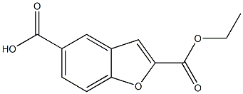 2-(ethoxycarbonyl)benzofuran-5-carboxylic acid 化学構造式