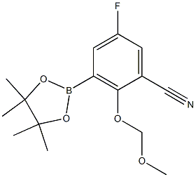 5-氟-2-(甲氧基甲氧基)-3-(4,4,5,5-四甲基-1,3,2-二氧硼杂环戊烷-2-基)苄腈,2172875-24-8,结构式