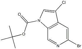 5-Bromo-3-chloro-pyrrolo[2,3-c]pyridine-1-carboxylic acid tert-butyl ester,,结构式
