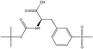 (R)-2-((tert-butoxycarbonyl)amino)-3-(3-(methylsulfonyl)phenyl)propanoic acid 化学構造式