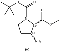 1-tert-butyl 2-methyl (2S,3R)-3-amino-1,2-pyrrolidinedicarboxylate hydrochloride Structure